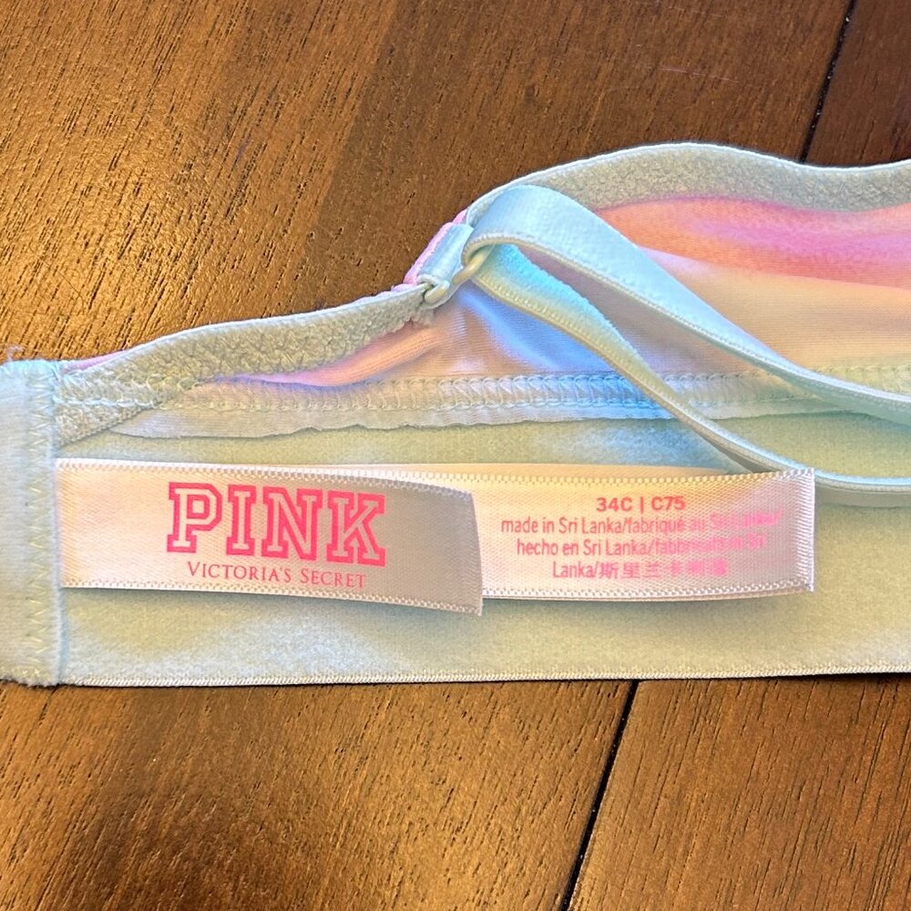PINK Victoria's Secret Pastel Rainbow Push-Up Bra - Picture 8 of 9
